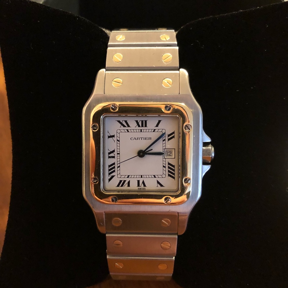 SOLD*Cartier Santos Two Tone 18k Gold Watch